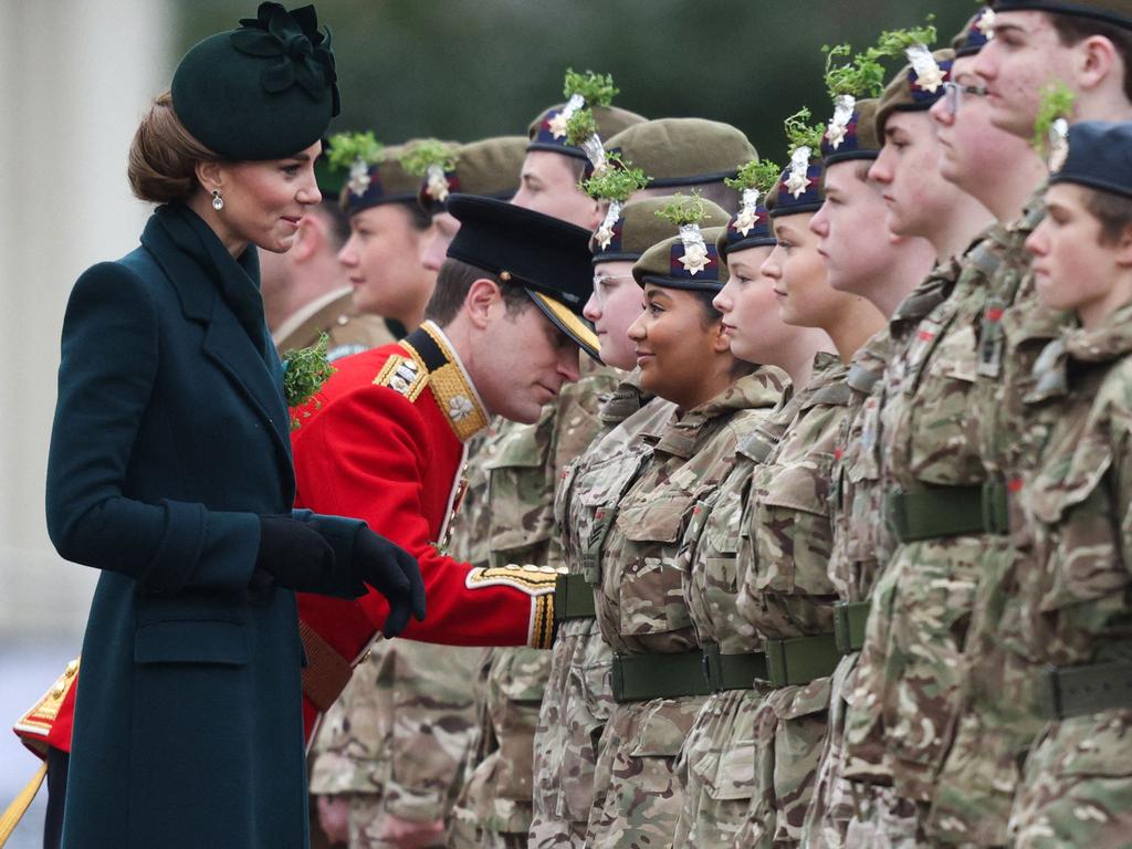 Junior cadets from Northern Ireland, nicknamed the Mini Micks, had the opportunity to meet the Princess. Picture: AFP