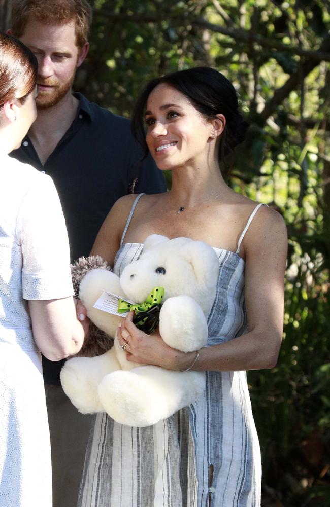 Harry and Meghan during their visit to Fraser Island. Picture: Matrix