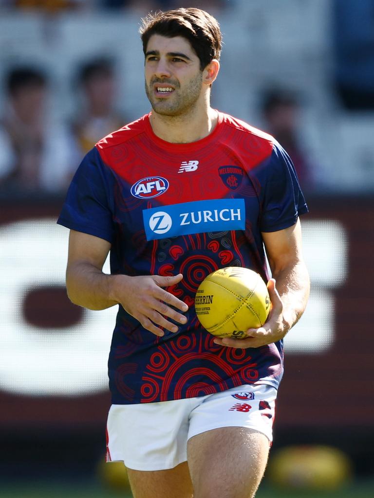 Christian Petracca could put up a huge score on Anzac Eve. Picture: Michael Willson/AFL Photos via Getty Images