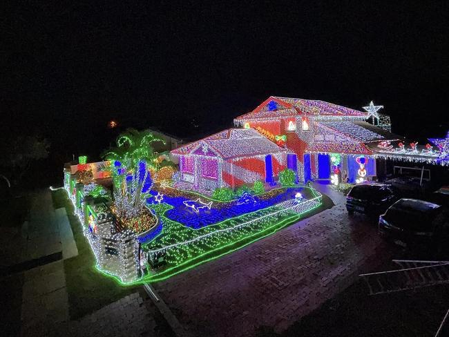 This entire home is covered in hundreds of lights. Picture: Facebook