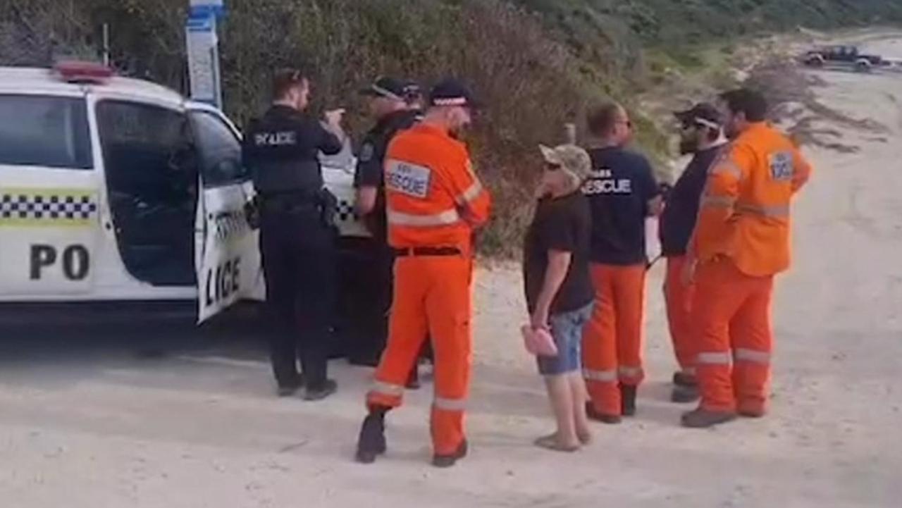 Scene shots of the rescue of two fisherman from off the coast of Robe . Picture: 7NEWS