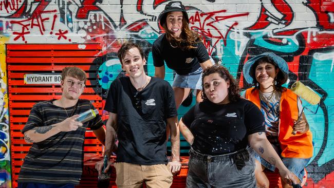 INKSPER, Caleb Schatz, Polly Johnstone, Bethany O'shea and Mikaela Lee are some of the Darwin based Artists who are part of this year's 2025 Darwin Street Art Festival Lineup. Picture: Pema Tamang Pakhrin
