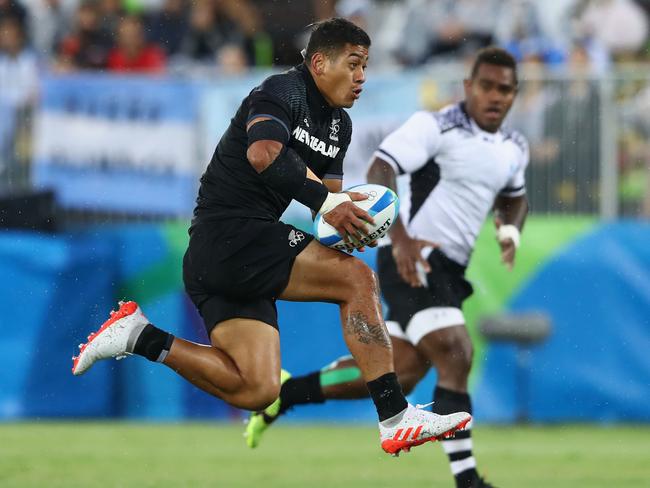 Augustine Pulu of New Zealand in action during the Men's Quarter-final 1.