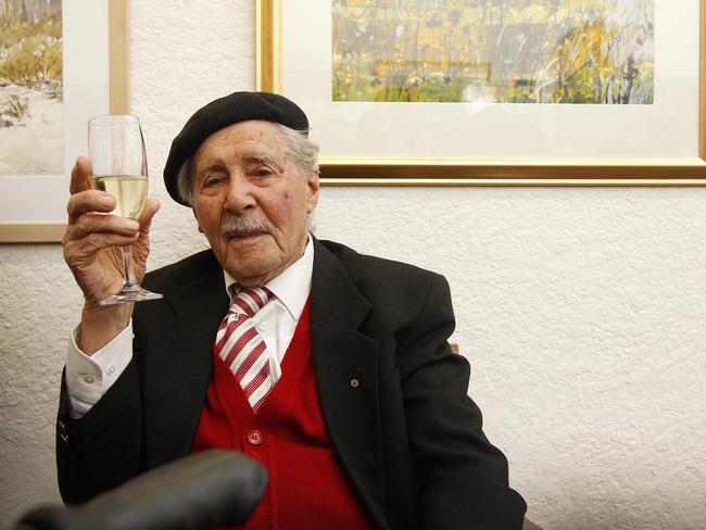 Max Angus opened an exhibition on his 101st birthday.