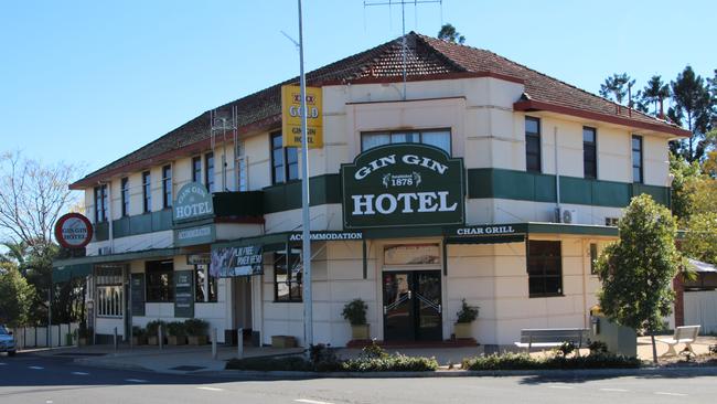 Gin Gin Hotel on the corner of Mulgrave St and Walker St, Gin Gin, near Bundaberg.