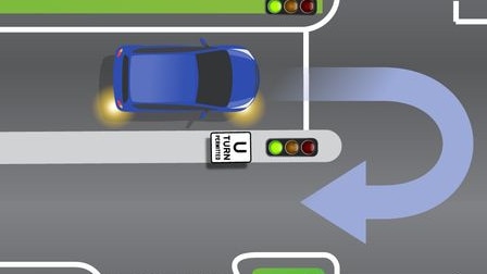 Who needs to give way in this road rule quiz? Pictures: Transport and Main Roads Queensland