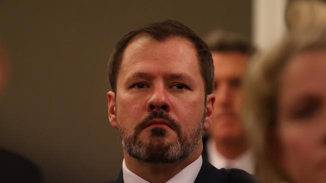 Ed Husic in the Labor caucus meeting at Parliament House House in Canberra. Picture Kym Smith