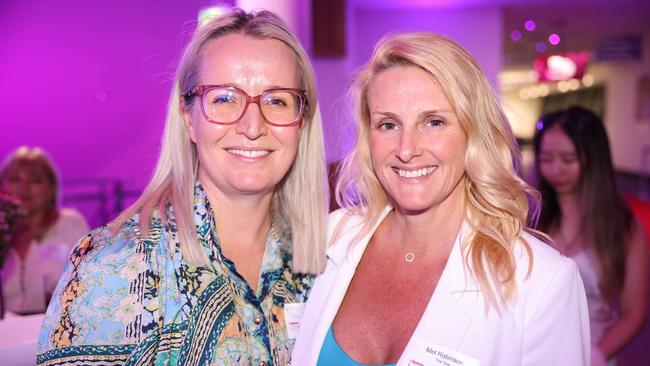 Lorryn Gordon and Mel Robinson at the Gold Coast Bulletin Women of the Year Awards 2024 launch at Gold Coast Convention and Exhibition Centre. Picture, Portia Large.