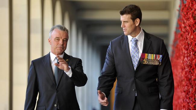 Mr Roberts-Smith became a national hero after being awarded the Victoria Cross for his actions in 2010. Picture: AAP