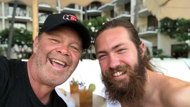 Troy Cassar-Daley and his son Clay.