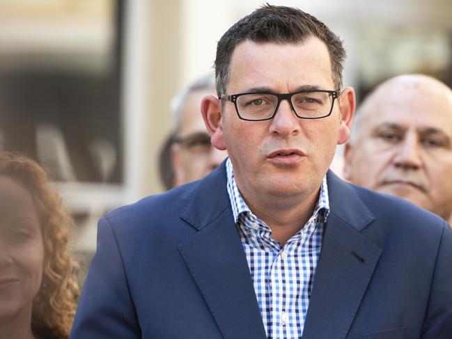 Victorian Premier Daniel Andrews during a press conference in Footscray, Melbourne, Sunday, October , 2018. (AAP Image/Ellen Smith) NO ARCHIVING