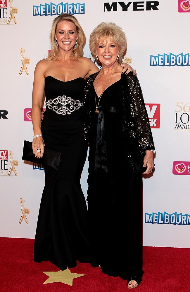 Lauren Newton and Patti Newton arrive at the 2014 Logie Awards at Crown Palladium 