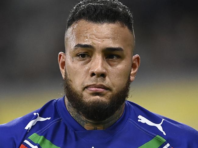 TOWNSVILLE, AUSTRALIA - AUGUST 19:  Addin Fonua-Blake of the Warriors looks on during the round 23 NRL match between the North Queensland Cowboys and the New Zealand Warriors at Qld Country Bank Stadium, on August 19, 2022, in Townsville, Australia. (Photo by Ian Hitchcock/Getty Images)