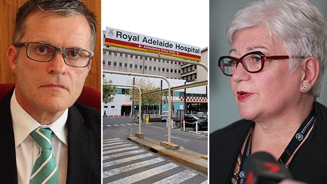 State Coroner Mark Johns and SA Health chief executive Vickie Kaminski.