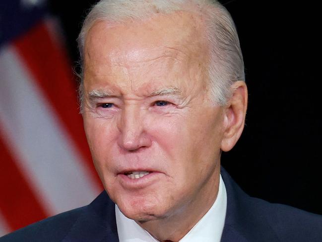 LEESBURG, VIRGINIA - FEBRUARY 08: U.S. President Joe Biden speaks during the annual House Democrats 2024 Issues Conference on February 08, 2024 in Leesburg, Virginia. House Democrats met for the annual retreat outside of Washington, DC to discuss a range of issues ahead of the upcoming election.   Anna Moneymaker/Getty Images/AFP (Photo by Anna Moneymaker / GETTY IMAGES NORTH AMERICA / Getty Images via AFP)