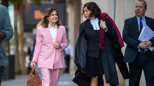 Lisa Wilkinson (L) arrives at the Federal Court in Sydney. Picture: NCA NewsWire / Christian Gilles