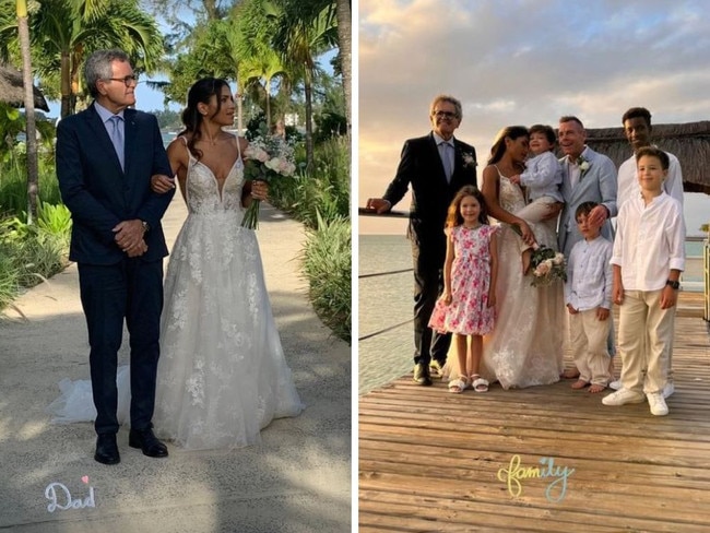 Zandonella with her father and the whole family together. Photos: Instagram