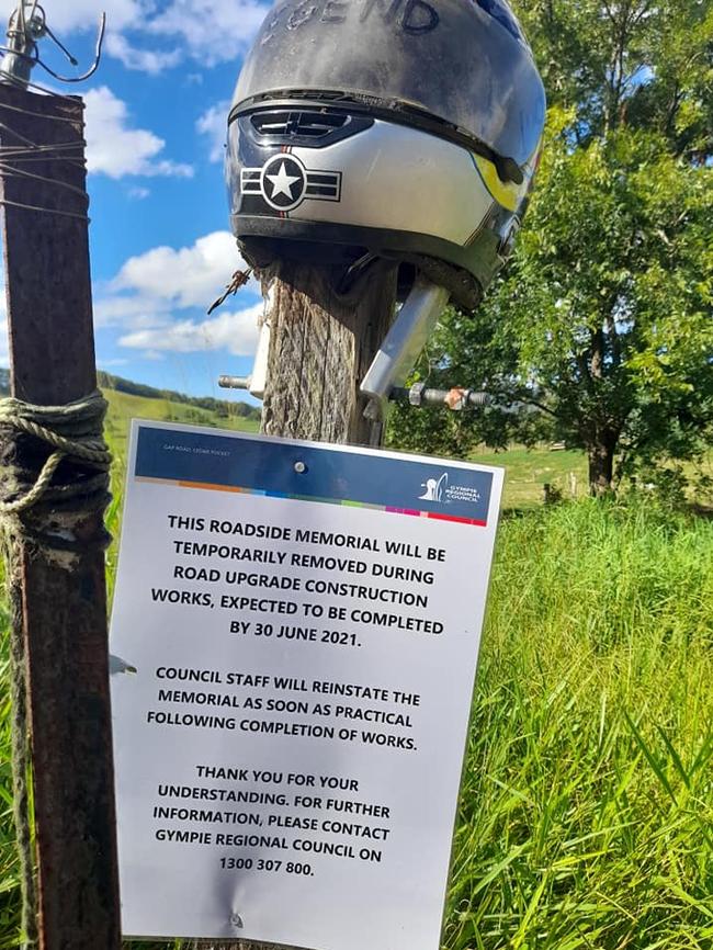 A memorial to a man killed on Gap Road in Cedar Pocket is being temporarily moved during road upgrades. Photos: Ailsa Reid