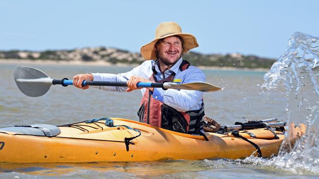 Canoe the Coorong owner Brenton Carle says his customers are up about 15 per cent this year following the release of Storm Boy. Picture: Tom Huntley