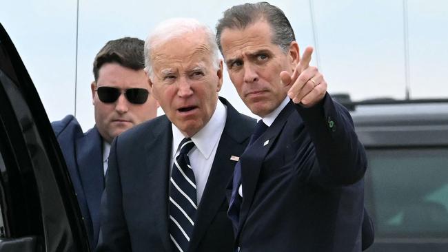 Joe Biden with his son Hunter who has been convicted on gun charges. Picture: Getty Images/AFP.
