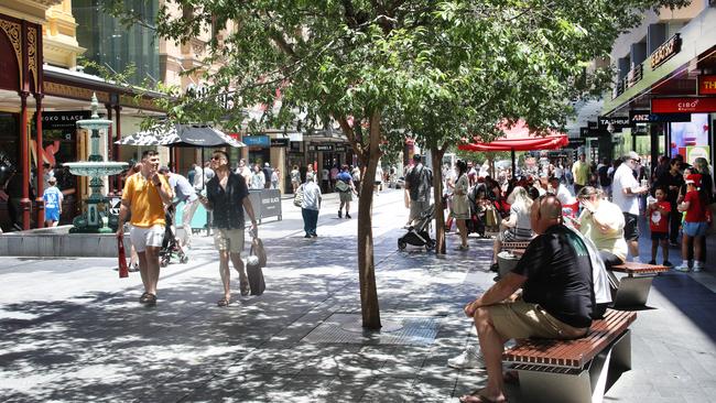 Christmas shopping in Rundle Mall. Picture Dean Martin