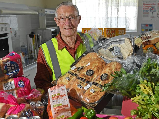 29/10/20 - Jim Miles, 94, volunteers every Thursday afternoon for OzHarvest, picking up food from Aldi in Victor Harbor and delivering it to the Salvation Army.  Picture: Tom Huntley