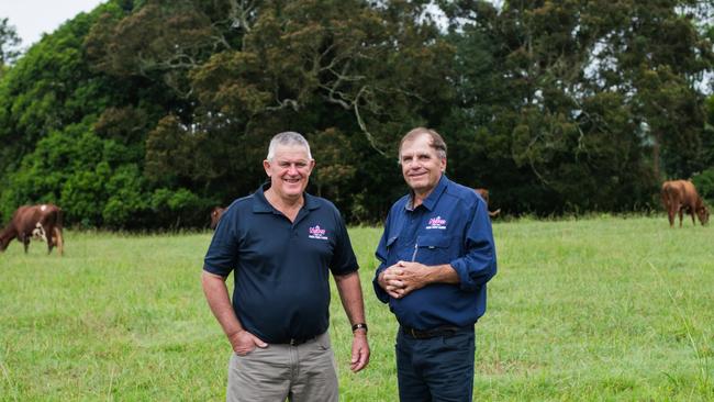 Mr Waddell and Mr Blanch say they share in the burden that comes along with farming. Picture: Elise Derwin.