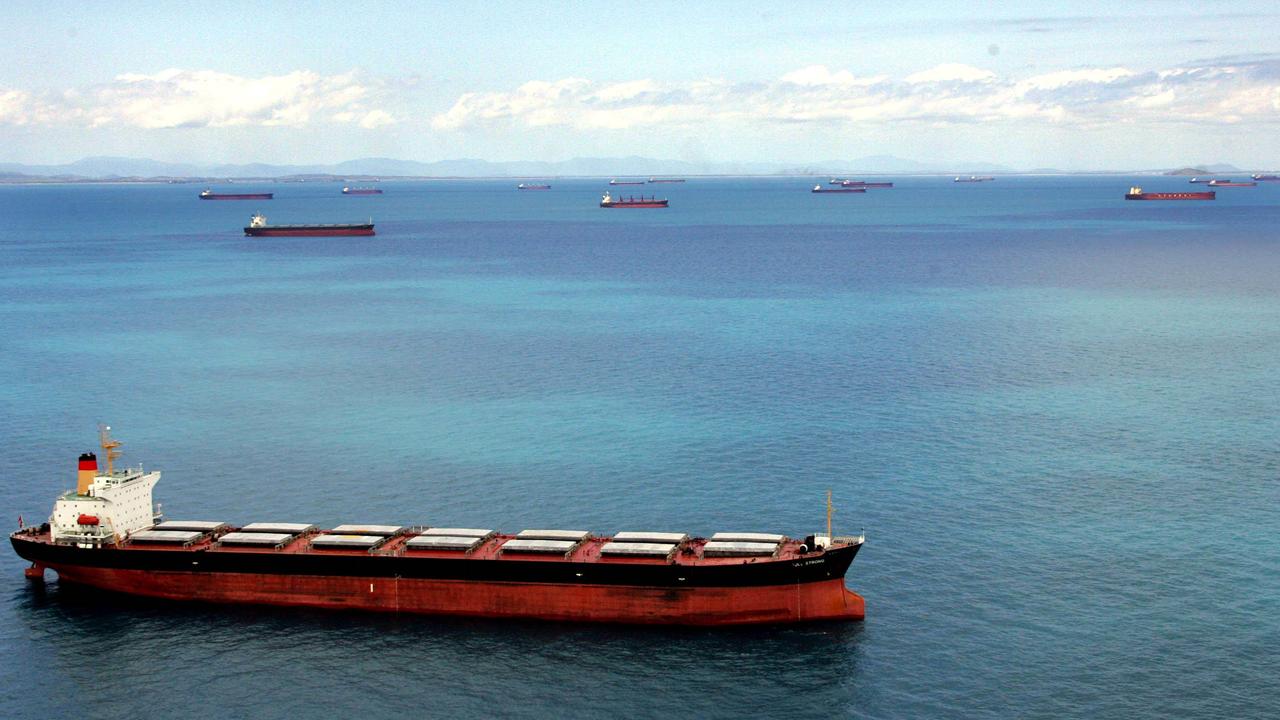 Coal tankers at Queensland’s Dalrymple Bay coal export facility.