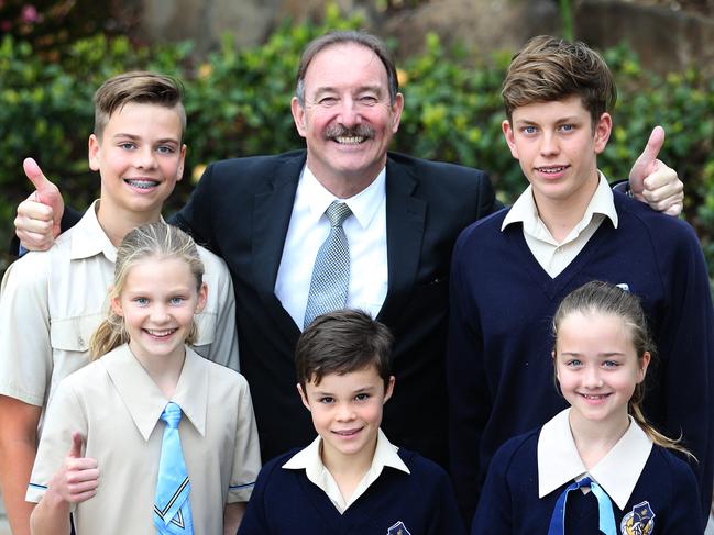 All Saints college has made the top five list on the Gold Coast for their Naplan results. Students with Headmaster Patick Wallas from left are,Alexander Galt 12,Tully Scarce 12,Jax O'Dwyer 9,Piper Harris 10, and Xabian McKay-Mavin 14. Picture Glenn Hampson