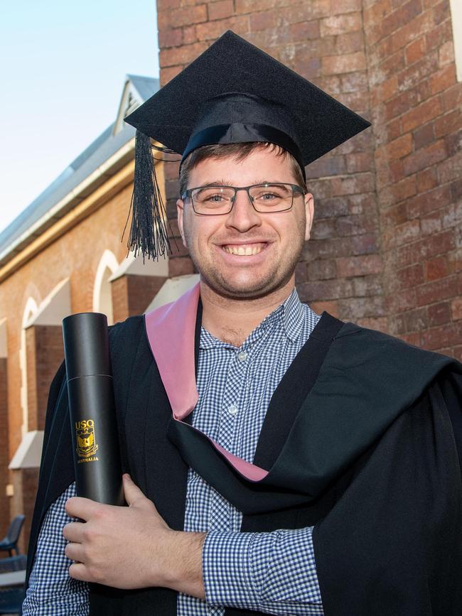 Aidan Marsh, Bachelor Primary Education. UniSQ graduation ceremony at Empire Theatre, Tuesday June 27, 2023.