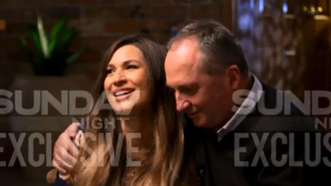 Preview screen grabs of Channel 7's Sunday Night interview with Barnaby Joyce and Vikki Campion. MUST CREDIT: Channel 7