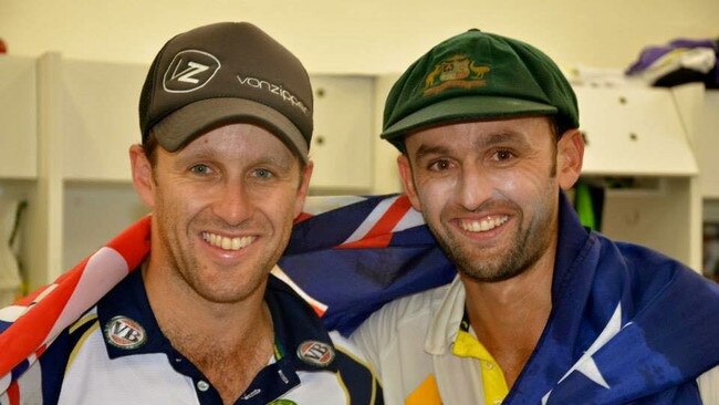 Junior cricket coach Brendan Lyon with younger brother and Australian test cricketer Nathan Lyon.