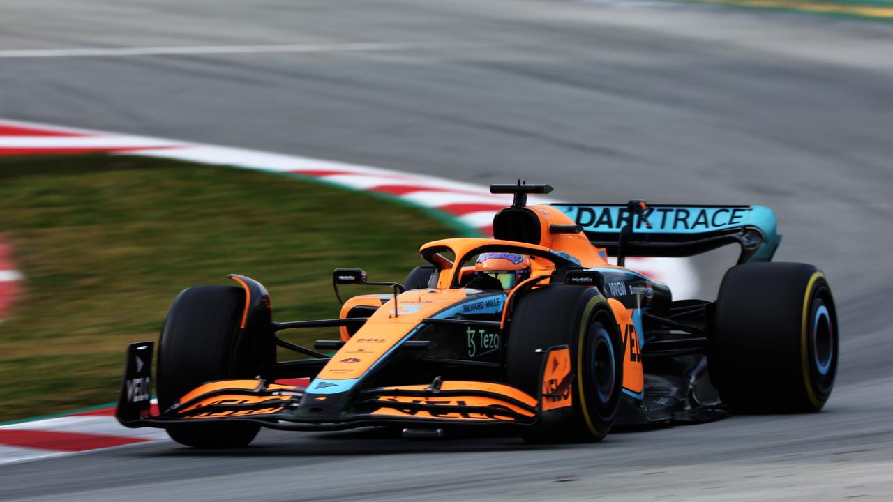 BARCELONA, SPAIN - FEBRUARY 24: Daniel Ricciardo of Australia driving the (3) McLaren MCL36 Mercedes on track during Day Two of F1 Testing at Circuit de Barcelona-Catalunya on February 24, 2022 in Barcelona, Spain. (Photo by Mark Thompson/Getty Images)