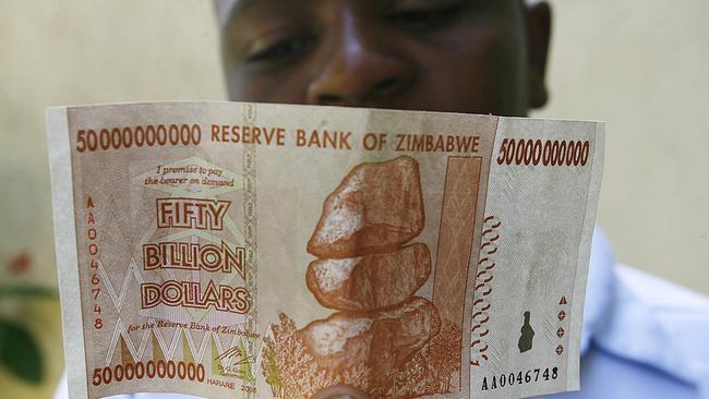 Zimbabwe experienced hyperinflation in 2008.