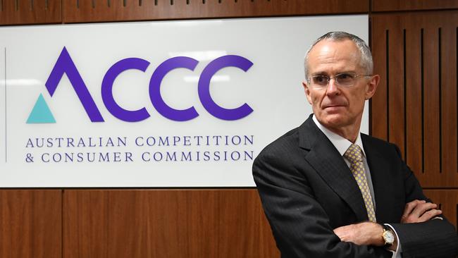 ACCC chairman Rod Sims in Sydney yesterday. Picture: AAP