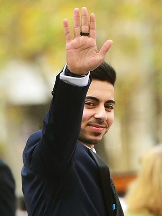 Mariwan waves to the the media. Picture:Carmelo Bazzano