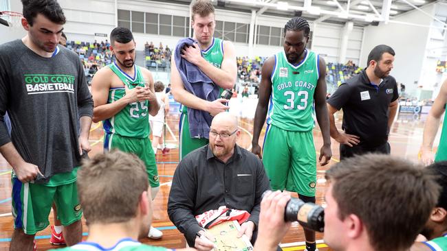 Gold Coast Rollers v Toowoomba in a must win encounter. Photo of coach Mick Conlon. Photo by Richard Gosling