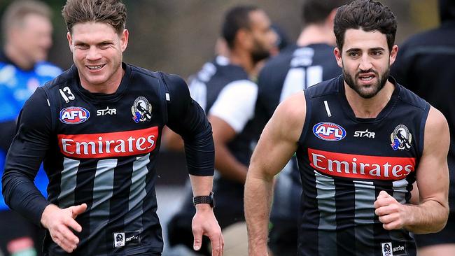 Taylor Adams and Alex Fasolo prove their fitness. Picture: Wayne Ludbey