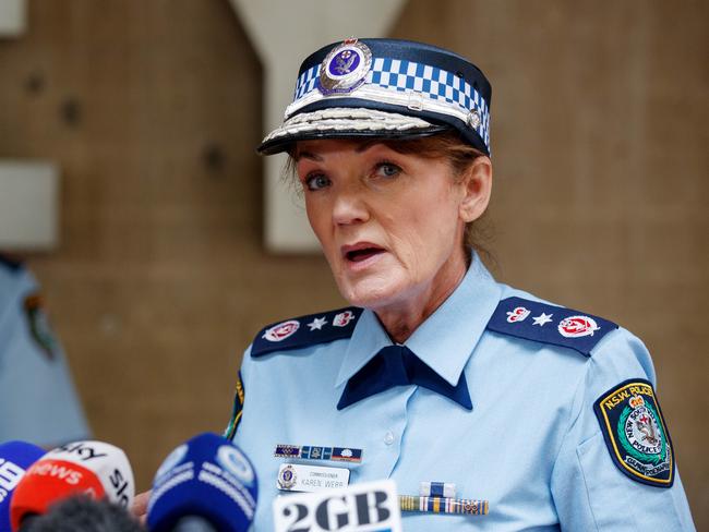 NSW Police Commissioner Karen Webb on Thursday morning. Picture: NewsWire / Nikki Short