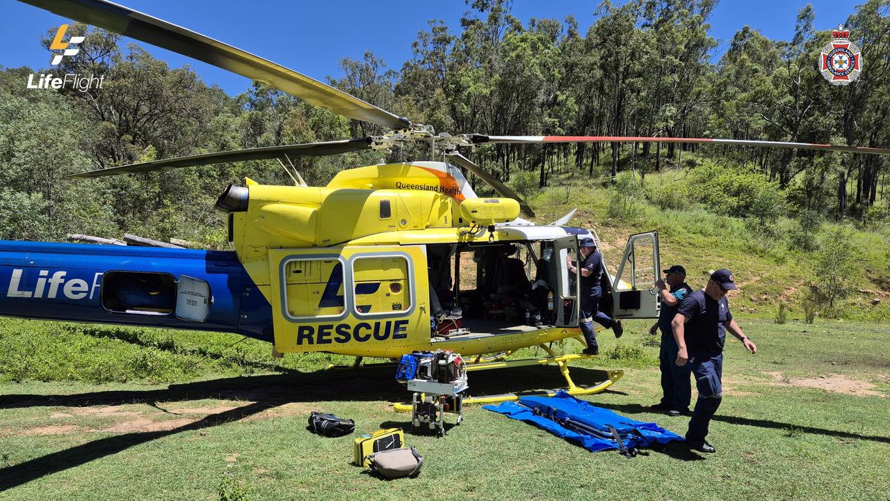 A man has been injured in Mount Perry after falling off his horse while mustering cattle.