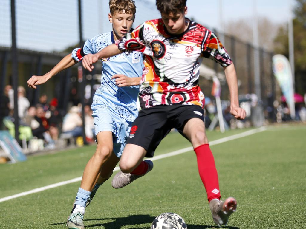 Alex Garde, U14 Boys NAIDOC Cup at Lake Macquarie Regional Football Facility. Picture: Michael Gorton