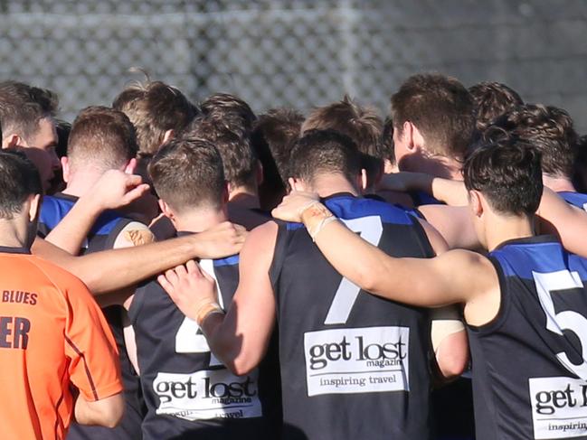 VAFA footy: University Blues V St Bernard's at Melbourne University Oval. University Blues' three quarter time.  Picture: Brendan Francis