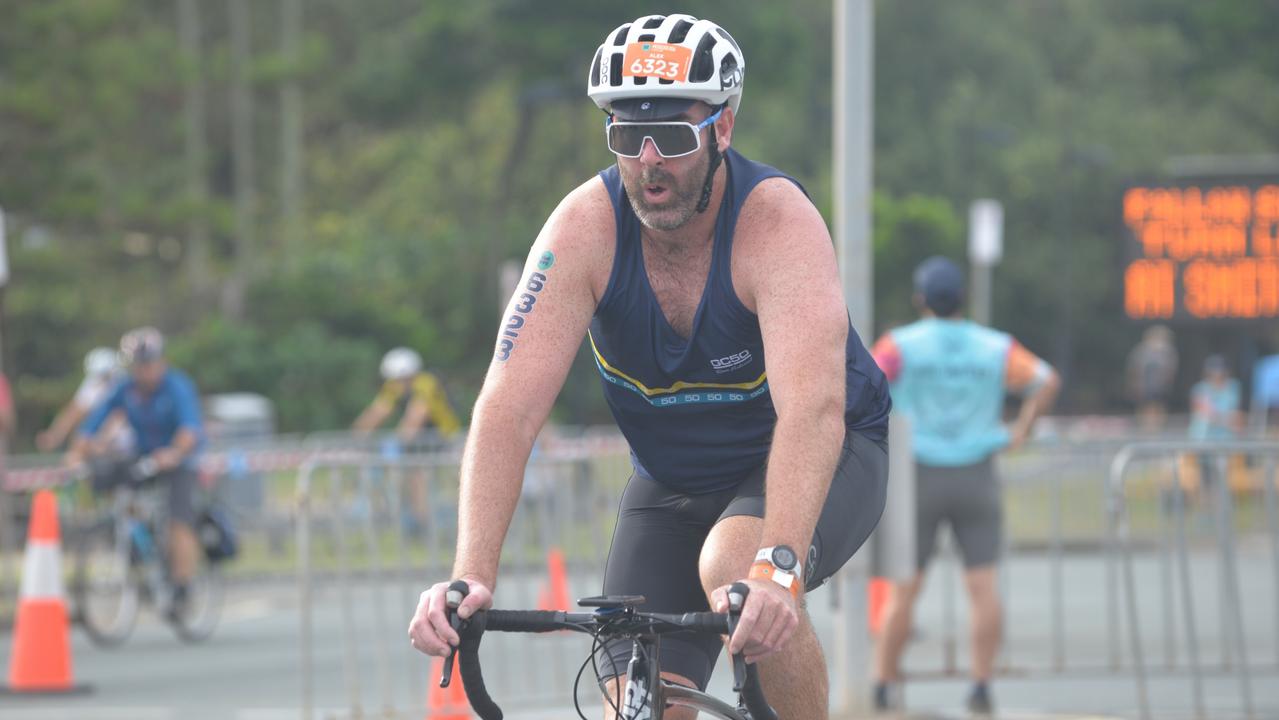 Karol Pajak in the sprint event at the 2023 Mooloolaba Triathlon.