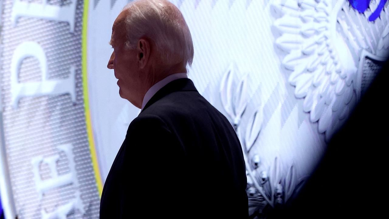 US President Joe Biden walks off stage during the CNN Presidential Debate. Picture: Justin Sullivan /Getty Images via AFP