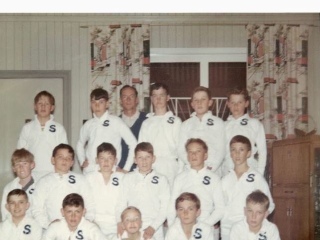 Stanthorpe Junior Rugby League before the inception of the notorious 'gremlin'. (from left) Ian McClennan, Gary Hurst, Neil Crisp, Gary Steele, Max Ross, Bill Kerr, Lindsay O'Keef, Norman Crisp, Peter Russel Crisp, George Cook, Max Smith, Charles Donges, Gary Duggan, Dale Crisp, Peter McKenzie and Wayne Barr. Photo: Contributed