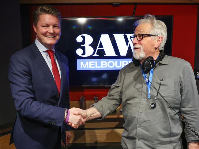 Ben Carroll, pictured with former 3AW host Neil Mitchell says the harder you work, the luckier you are. Picture: David Caird