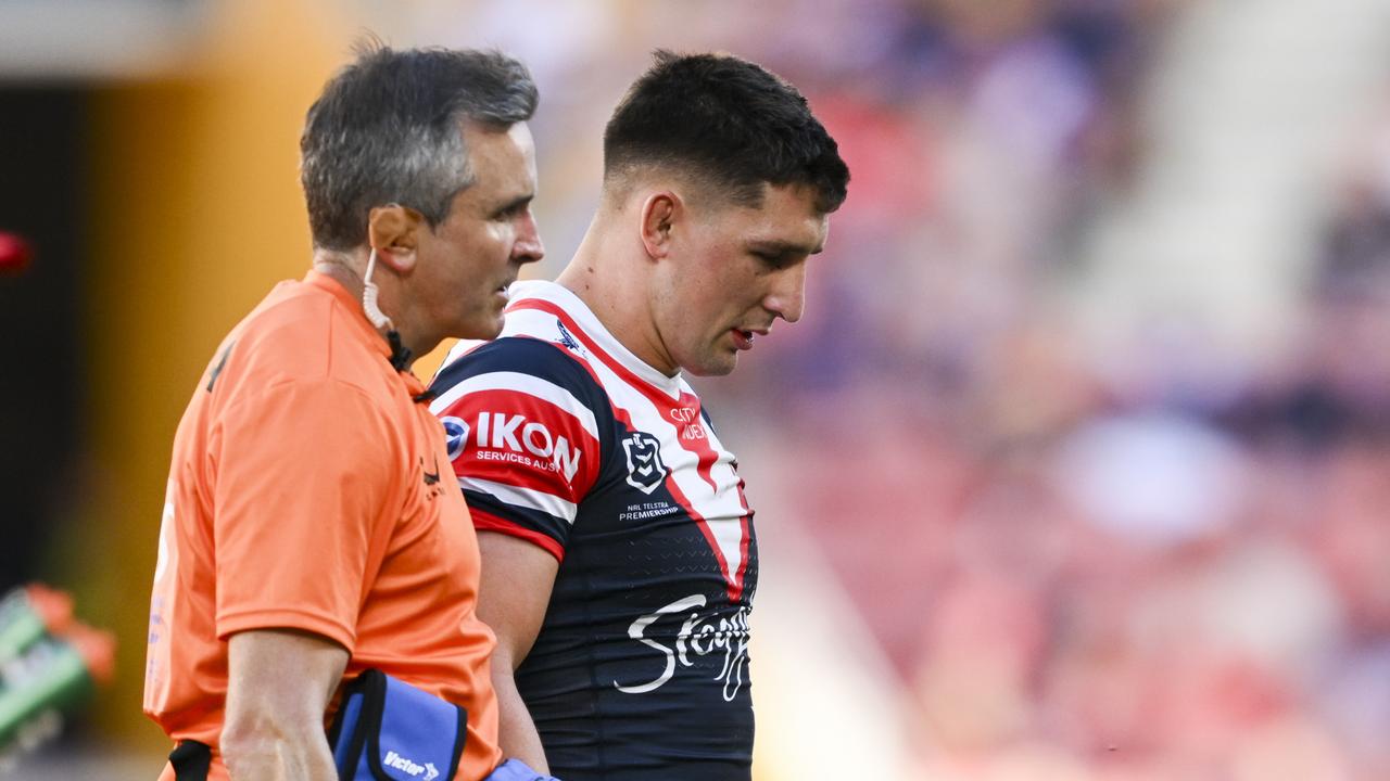 Victor Radley after a head knock in round 1. Picture: NRL Images