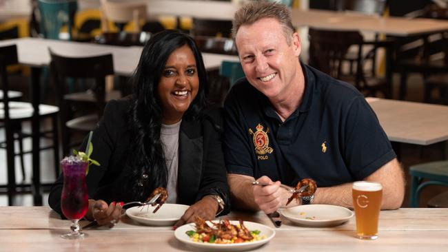 Craig and Tracy Braithwaite dining at Campbelltown Catholic Club. Picture: Monique Harmer