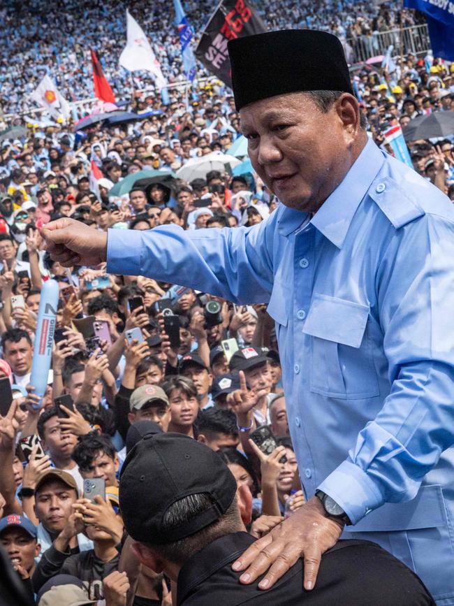 Over the years, Prabowo has been known for flamboyant public speeches. Picture: Yasuyoshi Chiba/AFP