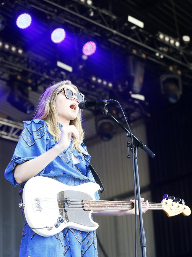 Falls Festival Day 3 at Marion Bay, New Years Eve. Johanna Enskede, of Swedish band First Aid Kit, performing. PICTURE: MATT THOMPSON
